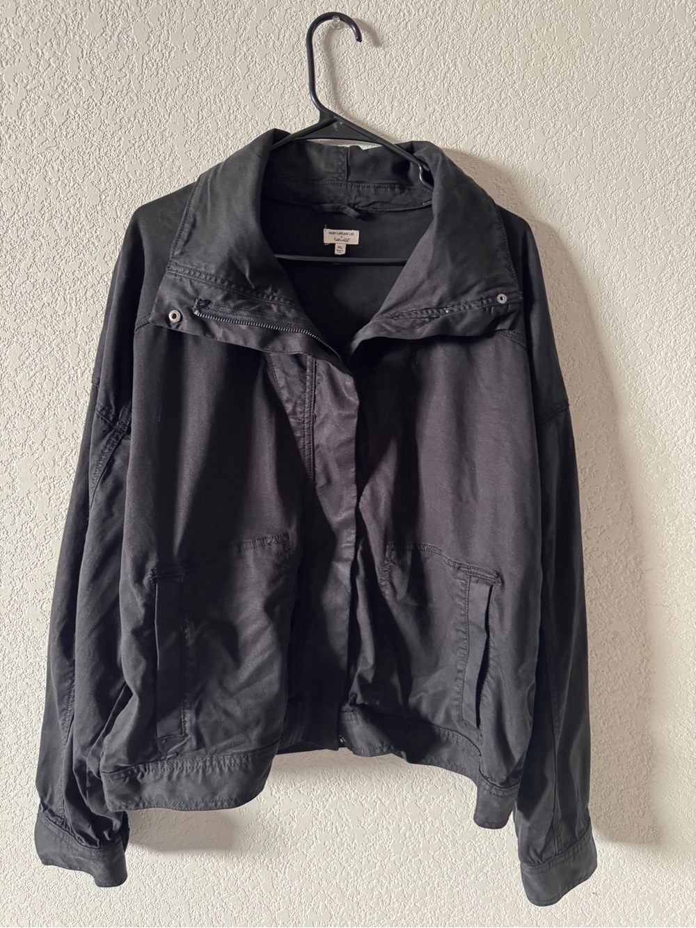 Splendid Black Utility Jacket with High Collar